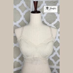 Aerie by American Outfitters Ivory pop! Double Strap Racerback Bralette Size XL